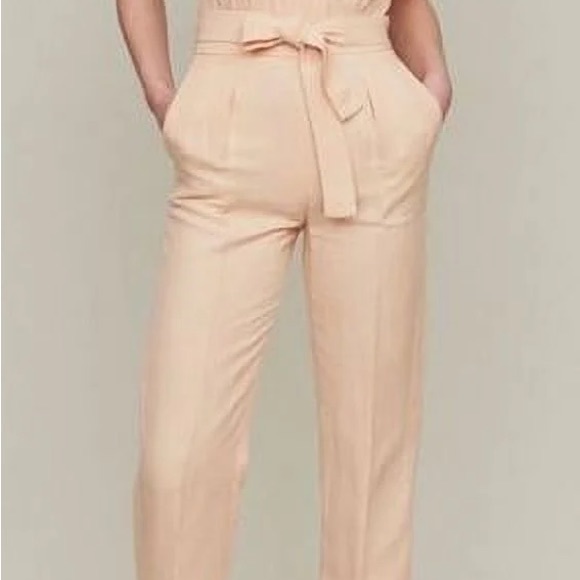 Maje jumpsuit belted cream coral size 36 - Picture 4 of 11